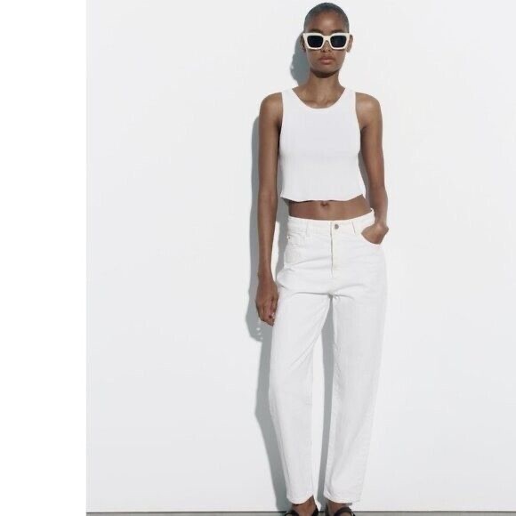 Zara mom comfort high waisted ankle length New with tag size 14 - Picture 6 of 11